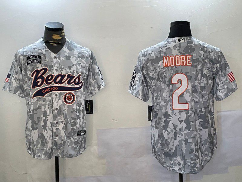Men Chicago Bears #2 Moore Nike Arctic Camo 2024 Salute to Service Limited NFL Jersey style 3->chicago bears->NFL Jersey